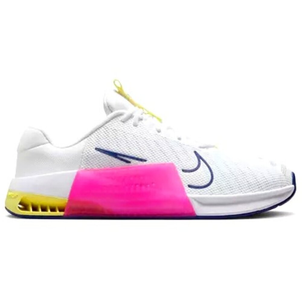 Nike Women’s White Athletic Shoes with Pink and Yellow Accents